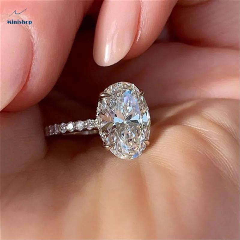 Women's Ring New Fashion Zircon Diamond Platinum Engagement Ring Dress Jewelry Gift
