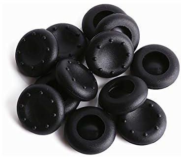 RELIAN Thumb Grips, Thumbstick Grips Caps Covers Replacement Silicone Analog for PS4/PS3/Xbox 360/Xbox One/Wii U Controller 12-Pack/6 Pairs(Black)