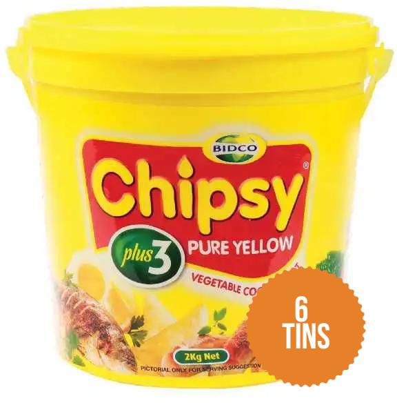 Chipsy Yellow Vegetable Cooking Fat - 2KG x 6 Tins
