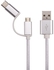 2 in 1 Type C Micro USB Data Cable Nylon Braided Charge & Sync Cable for Android and Type C Device