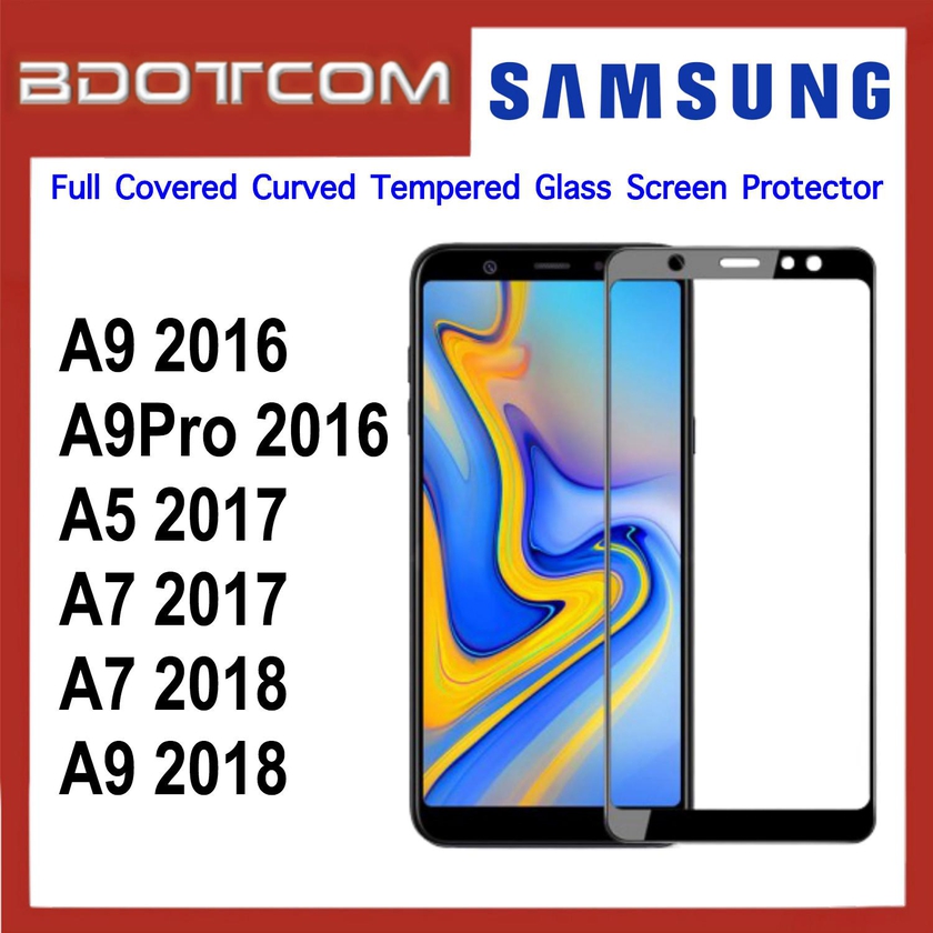 Bdotcom Full Covered Curved Glass Screen Protector for Samsung Galaxy A9 2016  (Black)