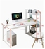 Computer Desk with Storage Shelves Home Office Desk with Bookshelf Study Writing Table Corner Desk PC Laptop Desk with Strong Legs (120 * 55 * 110 cm)