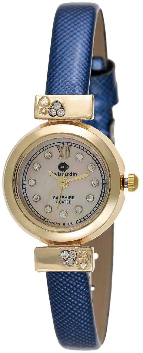 Swiscardin Women's White Dial Leather Band Watch - 11432AW-L