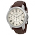 Fossil FS4735IE Grant Chronograph Leather Watch (Brown)