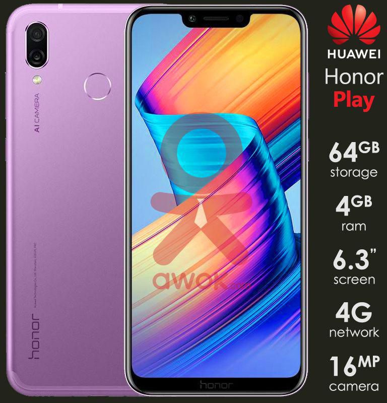 Huawei Honor Play, 64GB, 4G LTE, Dual Sim With 1 Year Warranty, Ultra Violet