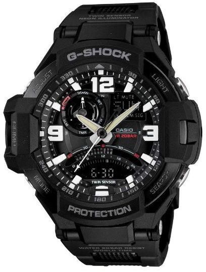 Casio G Shock Quartz Black Dial Men's Watch - (GA1000FC-1A)