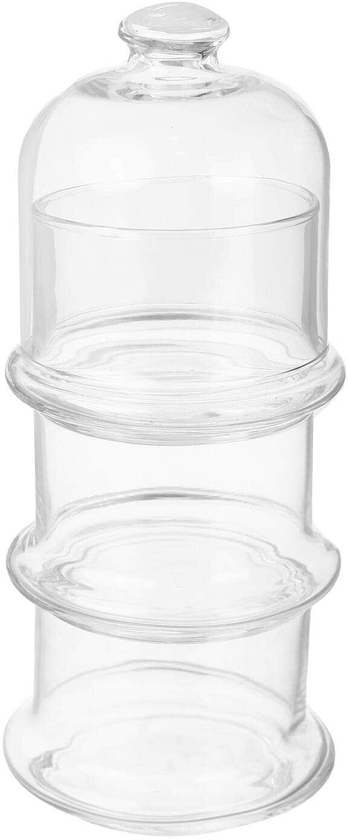 Get Pasabahce Glass Bowl With Lid, 3 Levels, 22.2×9 Cm - Clear with best offers | Raneen.com