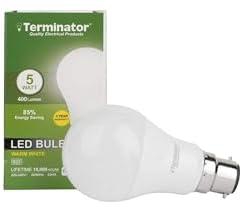 Terminator- Terminator Led Bulb Surge Protected 5W, 400 Lumen, E27 Holder, Warm White