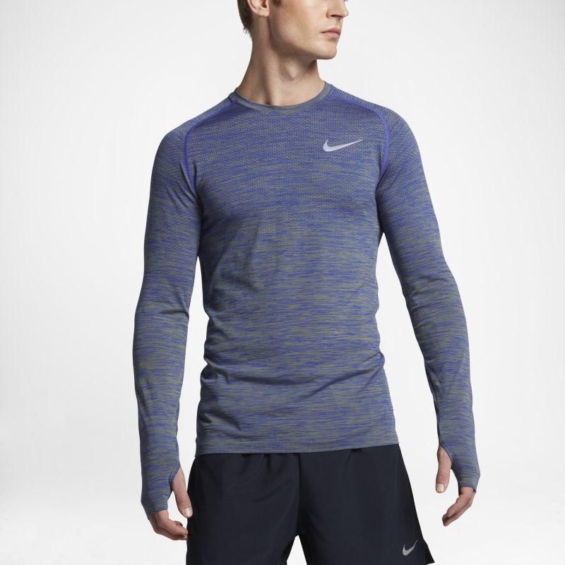 Nike Dri-FIT Knit Men's Long-Sleeve Running Top - Grey