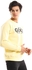 Kubo Casual Round Neck Sweatshirt With Quote Design - Pastel Yellow