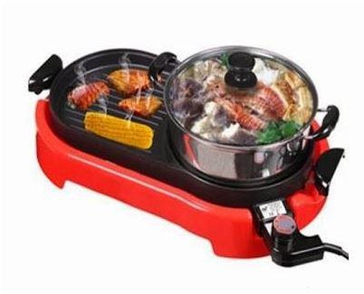 Magic Bullet 2 in 1 BBQ and Steamboat Electric Grill (Black/Red)