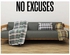 ملصق جداري بعبارة تحفيزية "No Excuses" أسود 18*18*18سم
