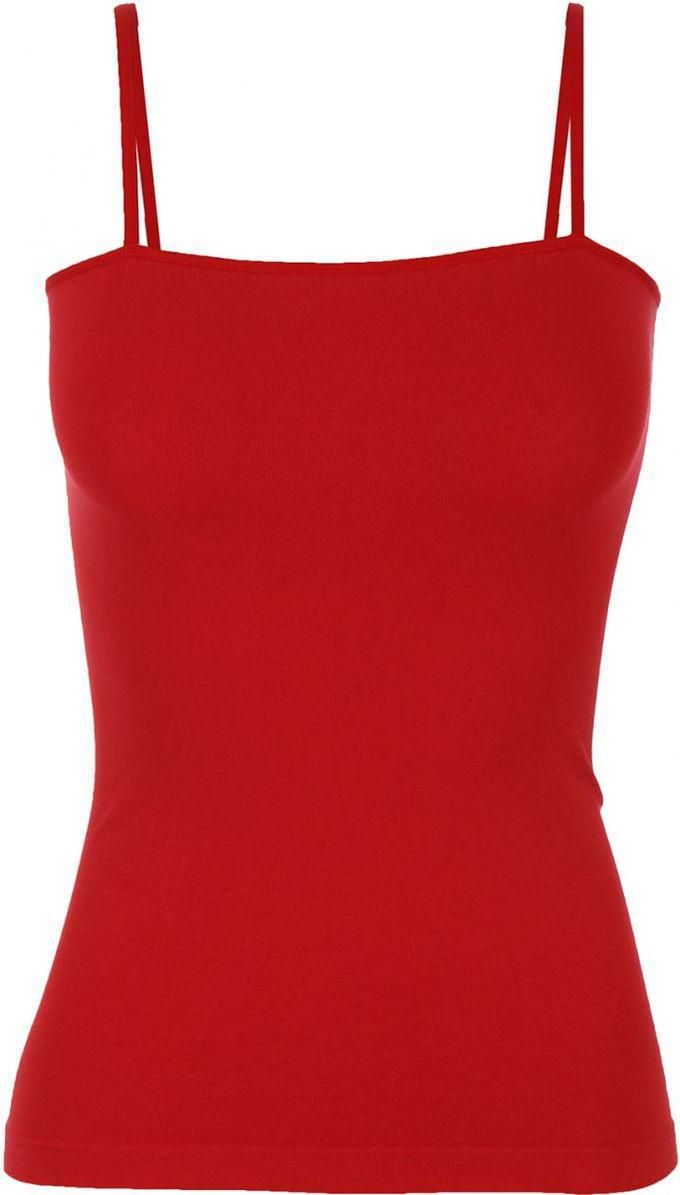 Lycra Body Sleeveless Solid Top - Red