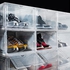 Shoe Box Premium Shoe Box 4 Pack - Side Open with Magnetic door, Transparent, Plastic Storage (4 Open, Clear)