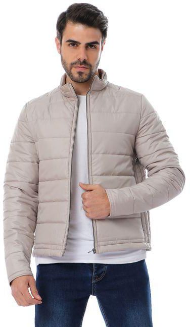 Ted Marchel Long SLeeves Quilted Casual Jacket - Beige