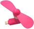 mini mobile fan mini USB fan for iphone ipad, pink