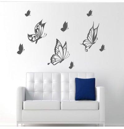 Butterflies Tableau Wall Sticker Black 50x78centimeter