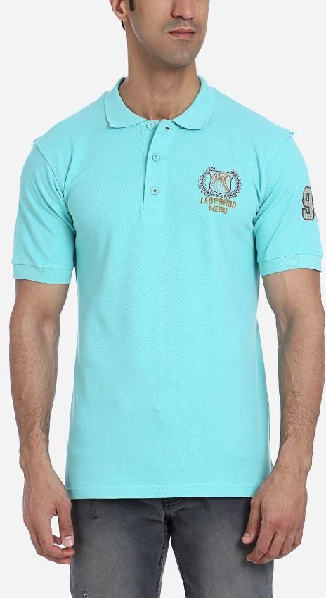 Leopardo Nero Basic Polo Shirt - Mint