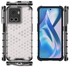 For OnePlus 10R 5G , Shockproof Honeycomb Pattern Phone Case Cover - Transparent