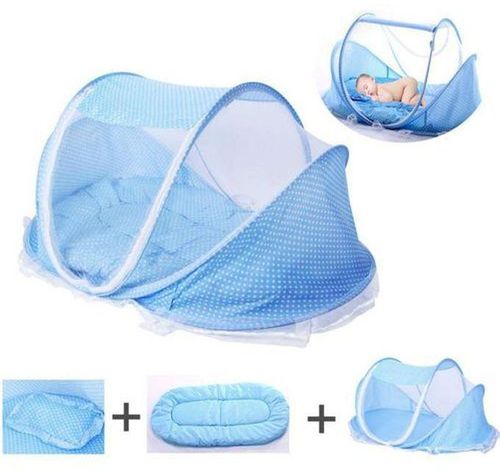 POP UP BABY BED WITH MOSQUITO NET(BLUE)