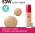 Bourjois Healthy Mix Clean Foundation - 53W - Light Beige, 30ml