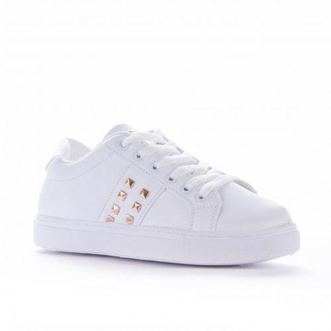 Pyramid Leather Sneakers - White Gold Lile