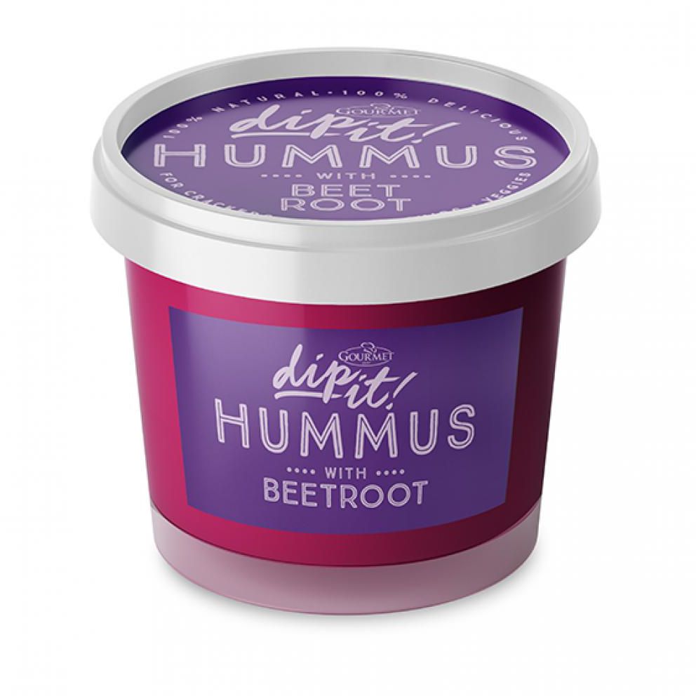 Gourmet Hummus with Beetroot Dip