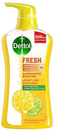 Dettol Fresh Shower Gel & Body Wash, Citrus & Orange Blossom Fragrance for Effective Germ Protection & Personal Hygiene, 500ml