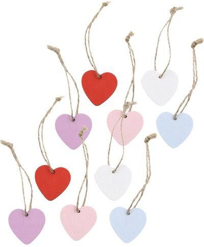 10-Piece Heart Shaped Hanging Pendants Multicolour