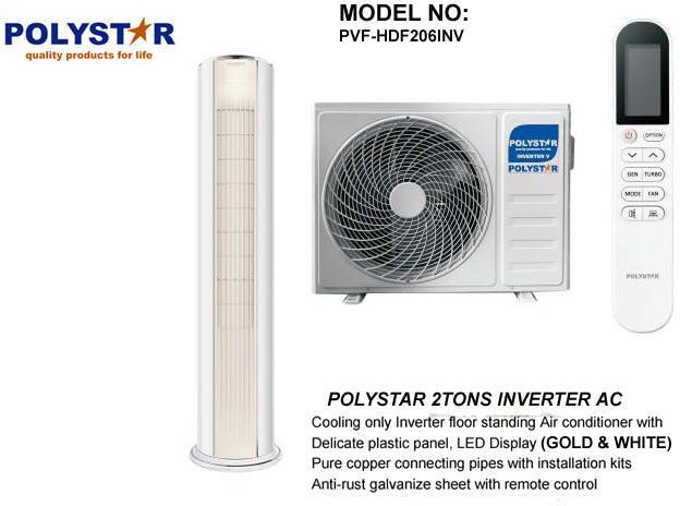 Polystar 2HP (2Tons) Standing Inverter Air Conditioner With Kit | PVF-HDF206INV