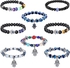 DOLOTTA Men's & Women's Crystal Lava Stone Beads Evil Eye Bracelet (8 Pieces)