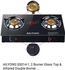 Generic INFRARED GAS STOVE DOUBLE BURNER TEMPERED GLASS