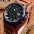 O.T.SEA Luxury Men's Leather Strap Military Sport Watch