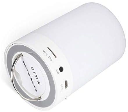 سماعة بلوتوث ذكية مع مصباح LED يعمل باللمس ، مكبر صوت رومنسي محمول لتشغيل الموسيقى والرد على المكالمات مزود بمدخل لبطاقة الذاكرة ومدخل للصوت.