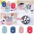 Travel Cosmetic Bags Barrel Makeup Bag,Women&Girls Portable Foldable Cases, Multifunctional Toiletry Bucket Bags Round Organizer Storage Pocket Soft Collapsible(Deep blue)