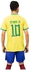 قميص جيرسي لكرة القدم البرازيلي مع اسم نيمار JR ورقم #10 وشورت للبالغين مقاس (S-XL)