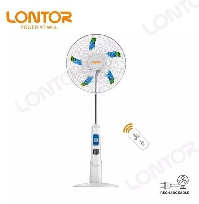 Lontor 18 Inch Rechargeable Standing Fan - White