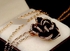 Gold Plated Crystal Rose Jewelry Set with Chain, Ring & Earrings