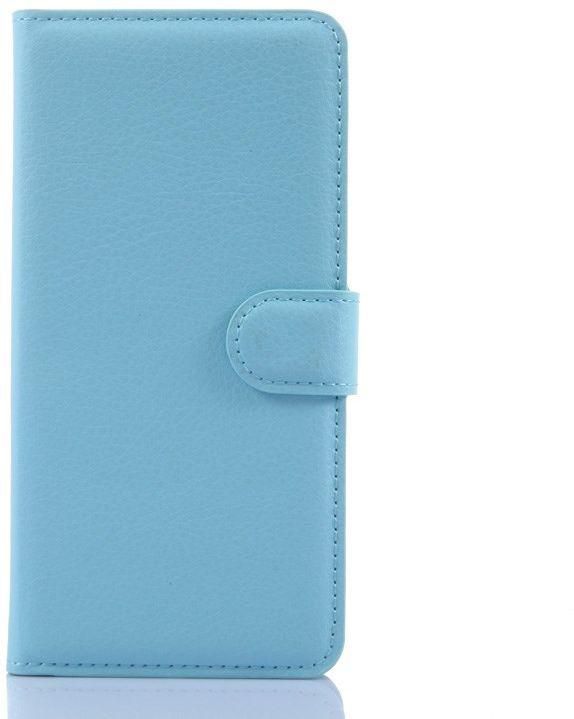 Ozone Litchi Wallet Blue Stand Case for HTC