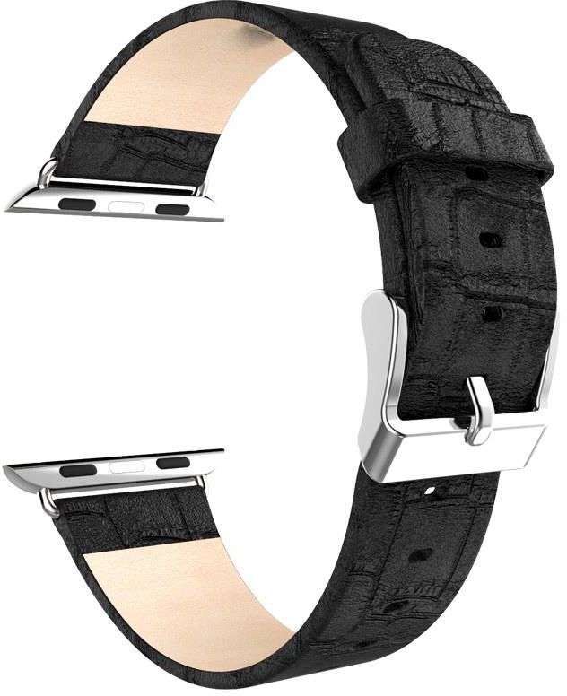 Ozone Crocodile Skin Leather Wristband Strap for Apple Watch 42mm - Black
