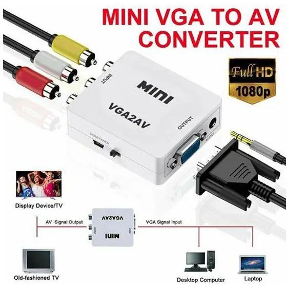 VGA To AV Adapter Mini VGA To AV Converter