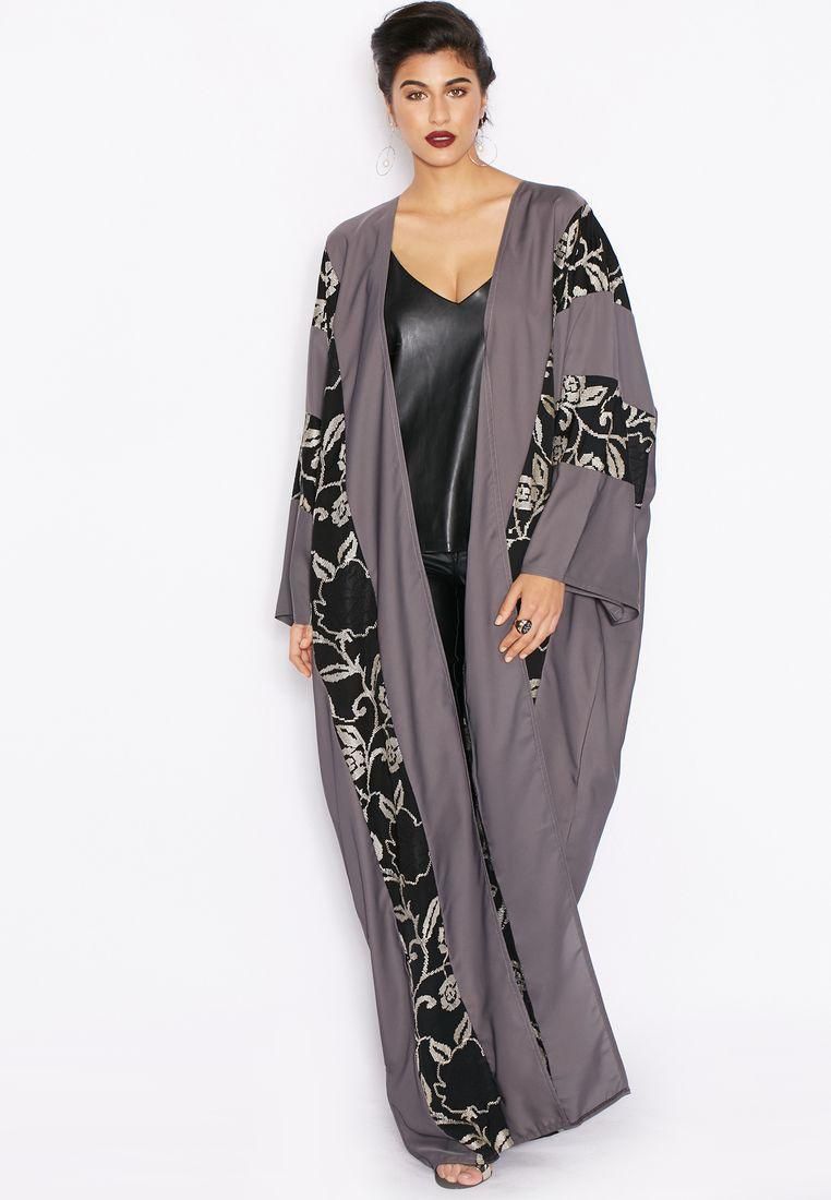 Embroidered Paneled Abaya