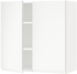 METOD خزانة حائط مع أرفف/بابين - أبيض/Voxtorp أبيض مطفي ‎80x80 سم‏