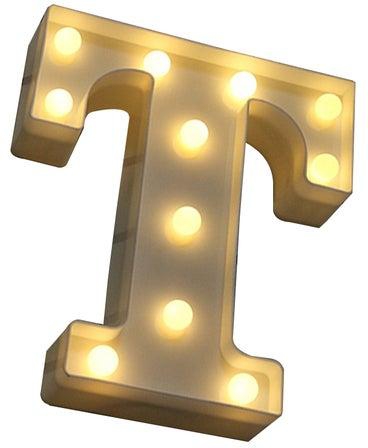 Alphabet T Letter Shape Decorative LED Light Warm White