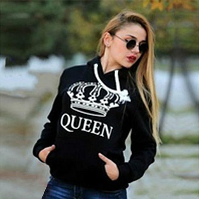 Fashion King And Queen Hoodies Valentine Day Matching Cute Love