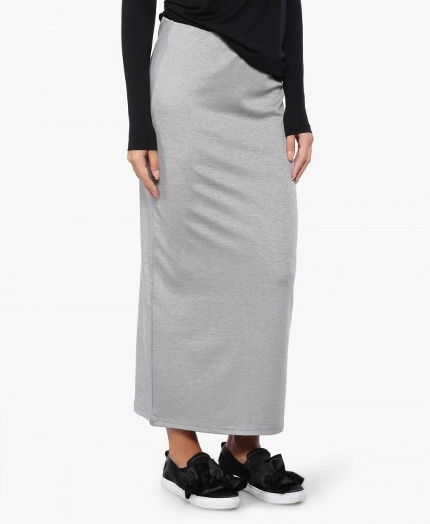 Grey Knit Maxi Skirt