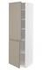 METOD High cabinet with shelves/2 doors, white Enköping/brown walnut effect, 60x60x200 cm - IKEA