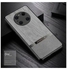 Elmo3ezz حافظة هاتف فاخرة مقاومة للصدمات مصنوعة من الخشب المحبب PU وTPU لهاتف OnePlus Nord 2 (رمادي)