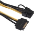 Power Extension 20cm 15 Pin SATA Male to 8 Pin 6+2 Pin Female Compatible with Graphic Video Card - 1 Piece