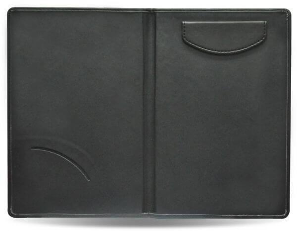 Executive Bill Folder Italian PU Cover with Round Corners 155 x 230mm, Black (FSCL1101BK)